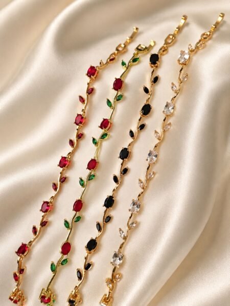 Luxury Multi-Color Gemstone Gold Bracelet