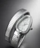 Luxury Silver Oval Dial Watch & Bracelet Set