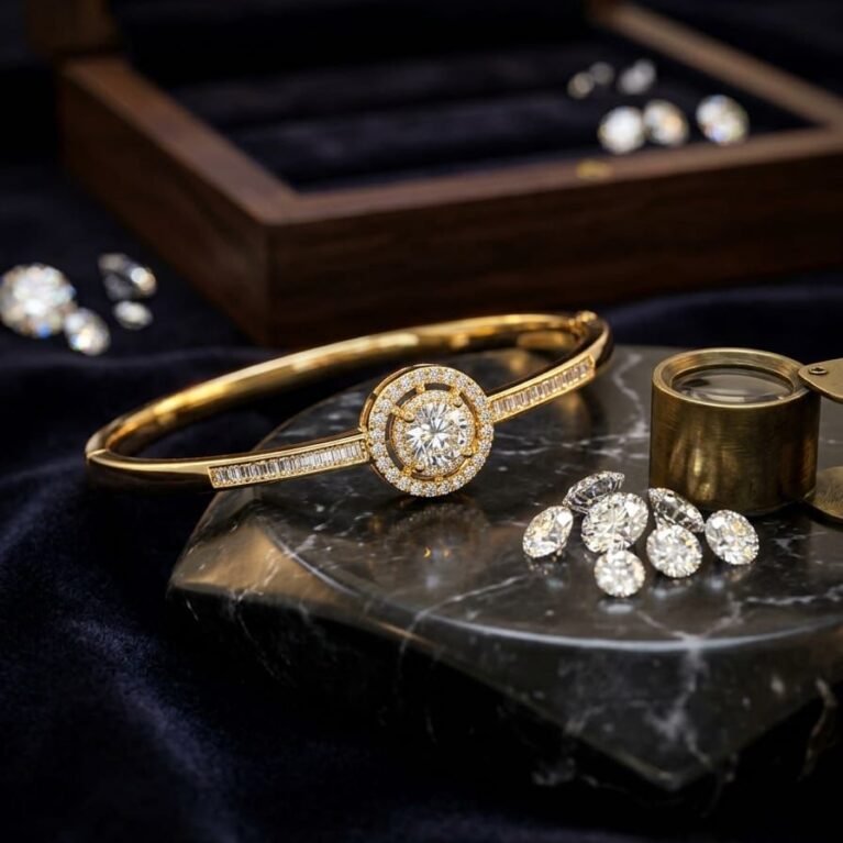 Luxury Gold Crystal Halo Bracelet